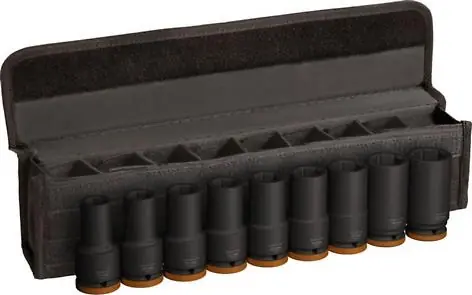 Nástavce pro rázové utahováky,Sada PRO Impact Socket Set, ¾″, prodloužené, 9 ks