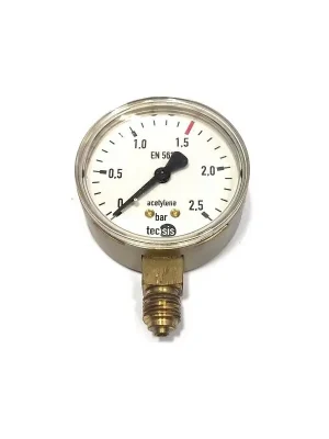 Manometr acetylen výstupní 2,5bar G1/4" - 63 mm