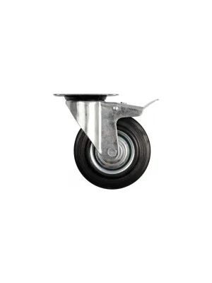 Kolečko gumové otočné 80 mm, nosnost 50 kg s brzdou