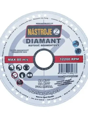 Kotouč diamantový chladící segmenty 125x1,4x22 mm na kov