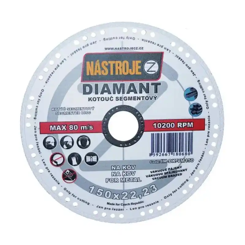 Kotouč diamantový chladící segmenty 180x2,0x22 mm na kov