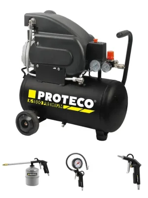 kompresor 1,5 kW  PREMIUM, nádoba 24 L + sada pneumatického nářadí 5-dílná