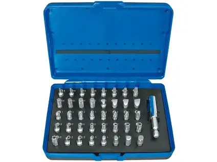 sada bitů 1/4" 41 dílů: držák+bity+box
