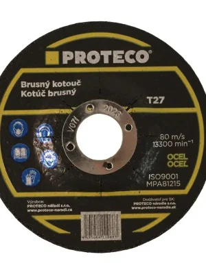 kotouč brusný 125x6.4x22.2mm, zvýšený střed, ocel