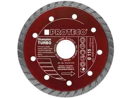kotouč dia 150 mm celistvý segment TURBO CHAMPION kámen,bet.,ker.