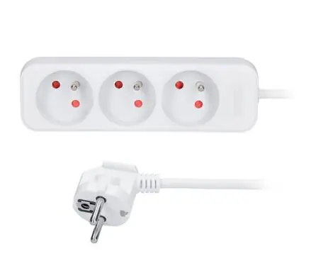 3z prodlužovací přívod, 3m, 3 x 1mm2, bílý /PP03/