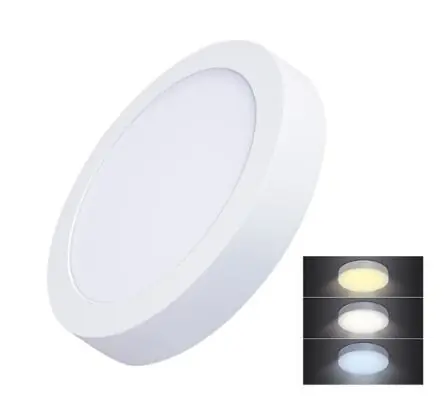 7 LED panel přisazený, 18W, 1530lm, 3,4,6000K, kul.,bílý /WD172/