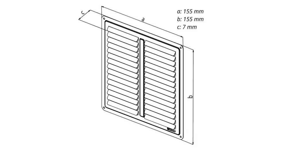 Mřížka větrací - krytka NVM, 150 x 150 mm K, nerez 0710