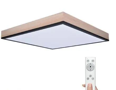 10 LED stropní světlo čtvercové dekor dřevo, 40W, 3000lm stmívatelné s dálkov.ovl./WO802/