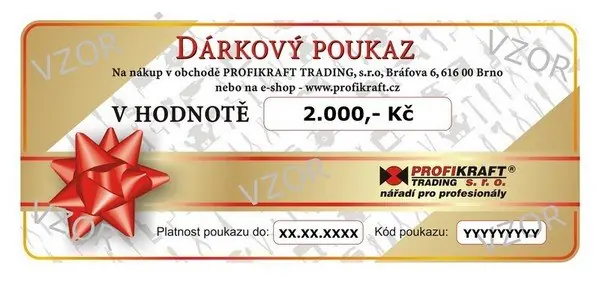 Dárkový poukaz v hodnotě 2000,- Kč