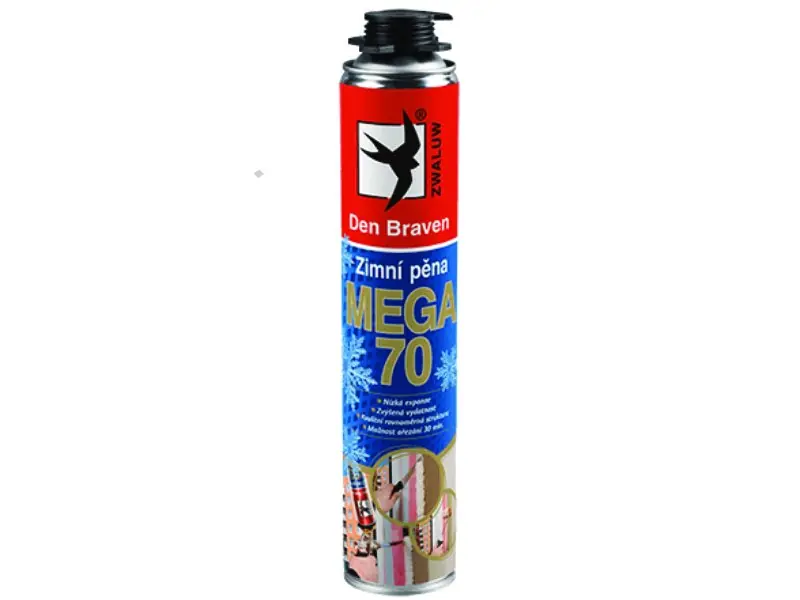Pěna zimní nízkoexpanzní pistolová 870ml MEGA - žlutá