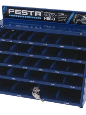 Box s vrtáky do kovu 1,0-13,0mm vybrušované HSS-G DIN338 466ks FESTA