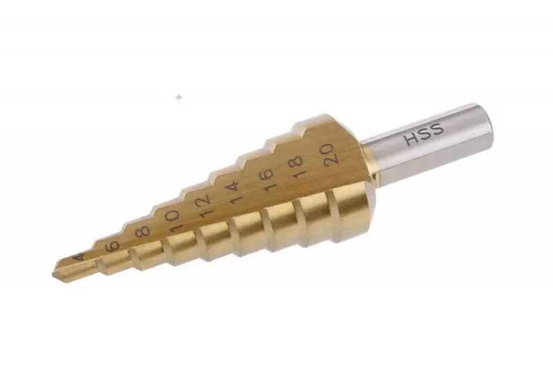 Vrták stupňovitý 4-20mm x 2mm HSS-TiN 9 stupňů FESTA