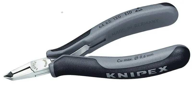 Kleště štípací čelní vyhnuté 65° 120mm ESD pro elektroniku