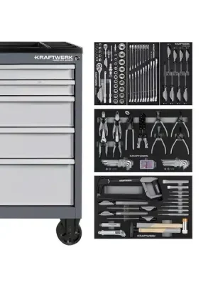 Dílenský vozík BT700 5 zásuvek + nářadí 5 moduly 173ks COMPLETO EVA Basic Line
