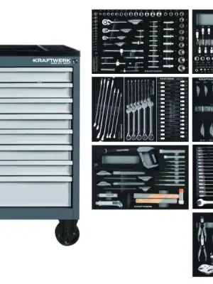 Dílenský vozík BT700 8 zásuvek + nářadí 9 modulů 351ks COMPLETO EVA Basic Line