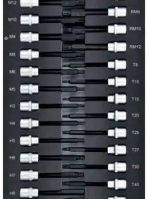 Sada nástavců 3/8" Inbus, Torx, Multi tooth, RIBE 30ks "S" Basic Line