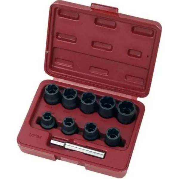 Sada nástavců 1/2" 10-19mm NiCrMb na stržené hrany šroubů 10ks PROFI Line