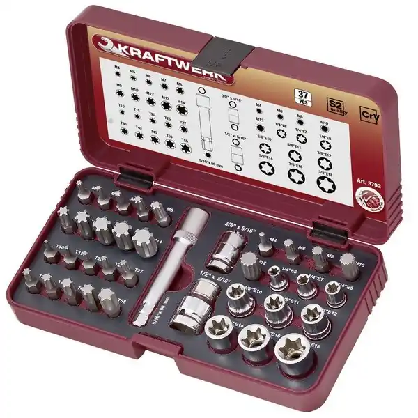 Sada bitů 5/16" a nástavců Torx, XZN, RIBE 37ks PROFI Line