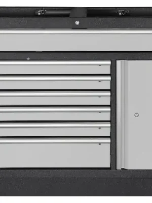 Dílenská skříň spodní 7 zásuvek, 1 dveře, 1 police, 1360x458x910mm MOBILIO GREY dílenský nábytek