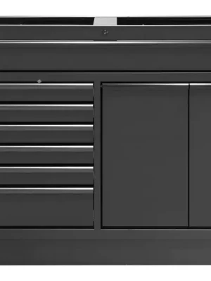 Dílenská skříň spodní 7 zásuvek, 2 dveře 1360x458x910mm MOBILIO BLACK dílenský nábytek