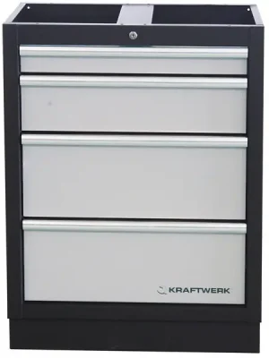 AKCE KW Dílenská skříň spodní 4 zásuvky 680x458x910mm MOBILIO GREY dílenský nábytek