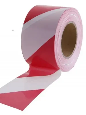 Páska výstražná PVC 80mm x 250m červeno/bílá