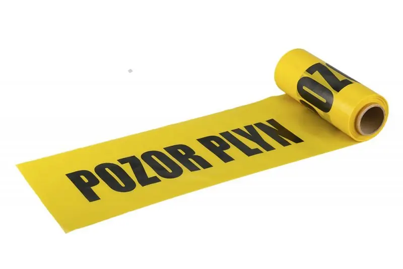 Fólie výstražná 220mm x /0,07mm POZOR PLYN