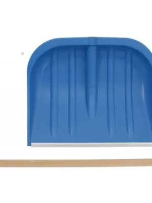 Shrnovač sněhu 480x400mm plast modrý - dřevěná násada