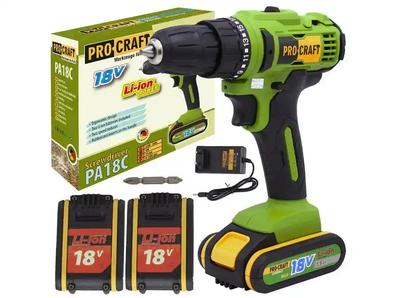 Aku vrtací šroubovák PROCRAFT PA18C