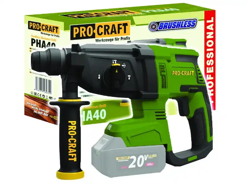 Aku vrtací /sekací kladivo PROCRAFT PHA40bb (bez akumulátoru a nabíječky)