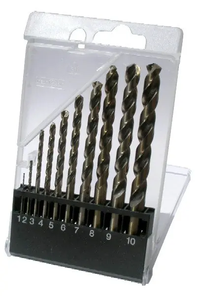 Sada vrtáků do kovu 1,0-10,0mm / 1,0mm válcované HSS-R DIN338 10ks STANDARD