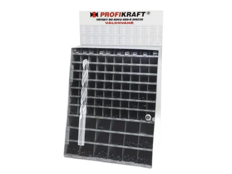 Box s vrtáky do kovu 1,0-13,0mm válcované HSS-R DIN338 1100ks STANDARD