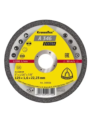 Kotouč řezný na ocel A 346 EXTRA 125x1,6x22,2 mm KLINGSPOR