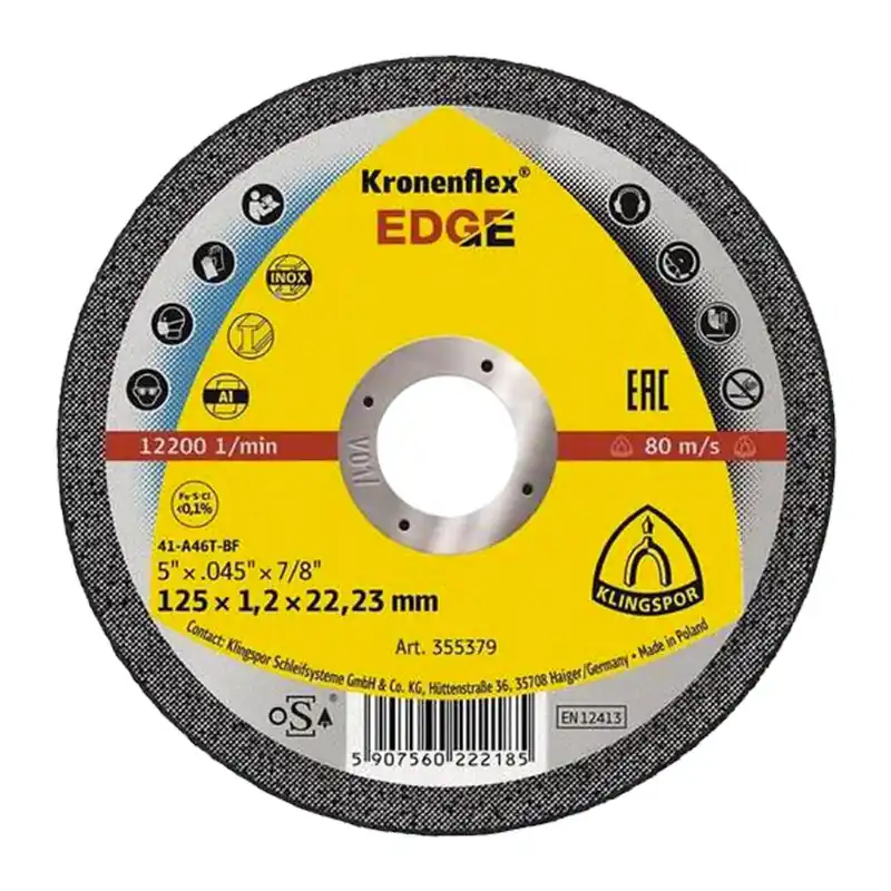 Kotouč řezný na ocel/nerez/hliník EDGE Special 115x1,2x22,2 mm KLINGSPOR