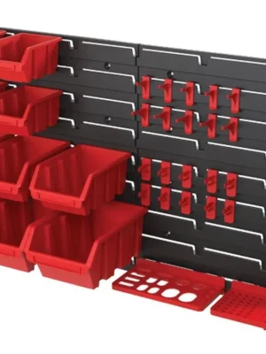 Nástěnný regál s boxy a háčky QBRICK
