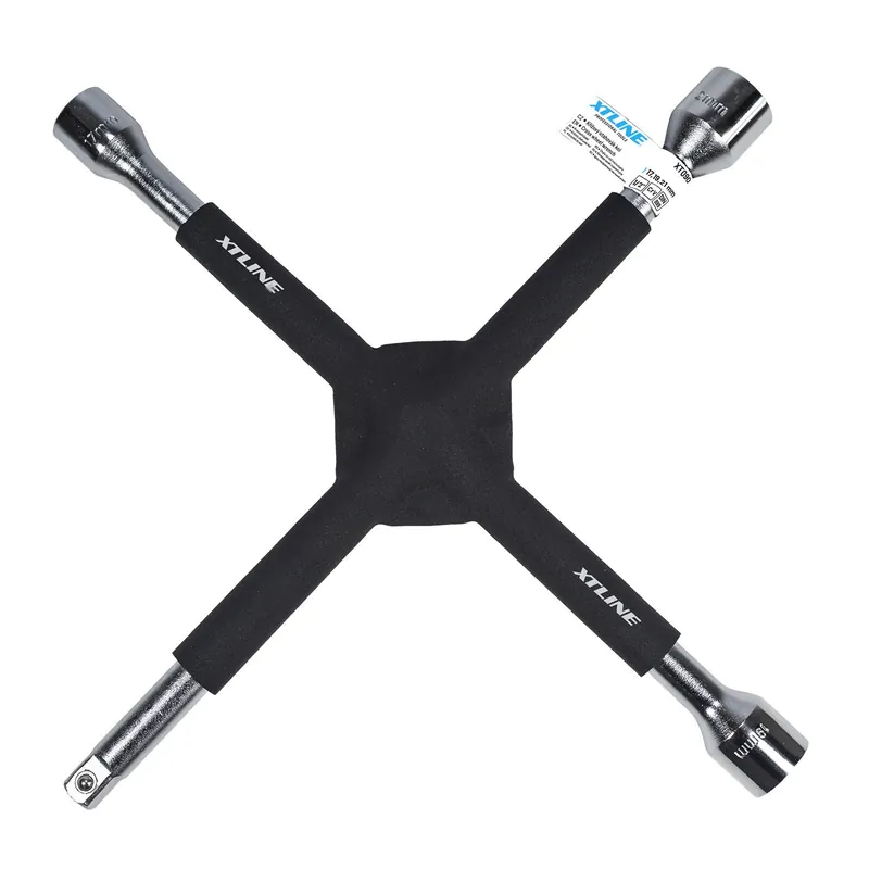 AKCE XT Klíč křížový na kola pogumovaný 1/2", hlavice 17, 19, 21 mm XTLINE