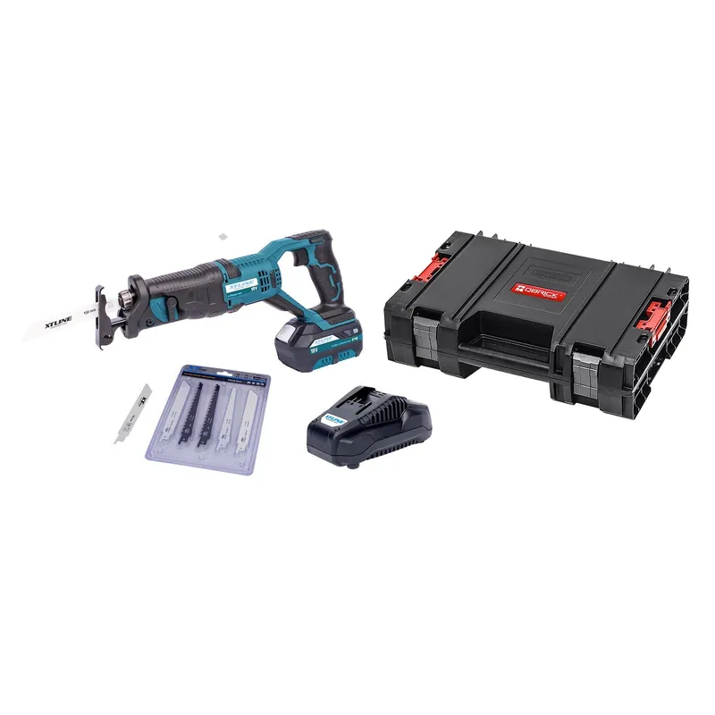AKCE XT Aku mečová pila 18 V + 2 baterie 2.0 Ah + nabíječka 2.4 A + pilové plátky + box XTLINE