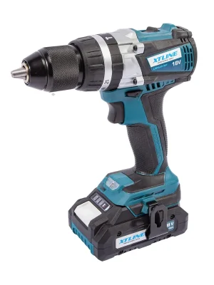 AKCE XT Aku vrtačka s příklepem bezuhlíková 18 V /65 Nm + 2 baterie 2.0 Ah + nabíječka 2.4 A XTLINE