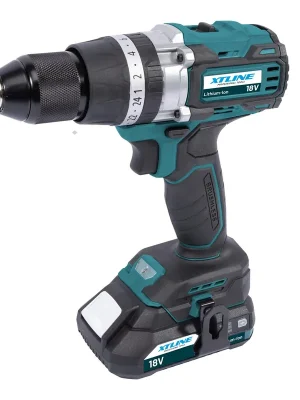 AKCE XT Aku vrtačka s příklepem bezuhlíková 18 V /70 Nm + 2 baterie 2.0 Ah + nabíječka 2.4 A XTLINE