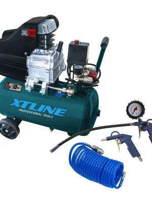 AKCE XT Kompresor olejový 1500 W, 24 l + příslušenství XTLINE