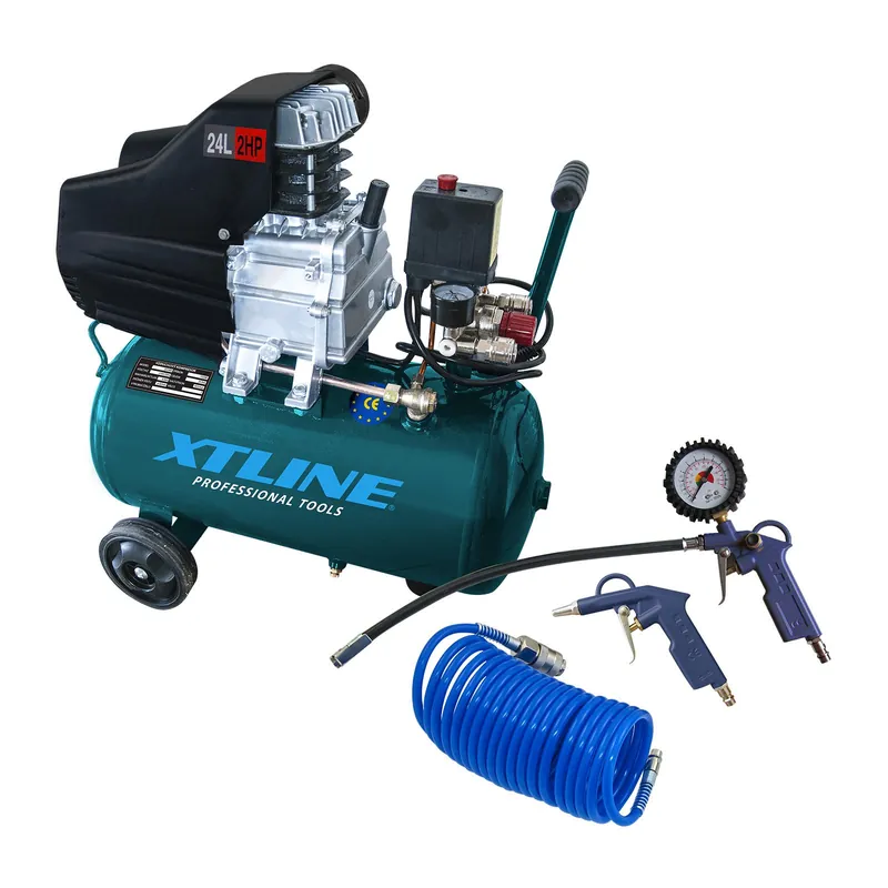 AKCE XT Kompresor olejový 1500 W, 24 l + příslušenství XTLINE