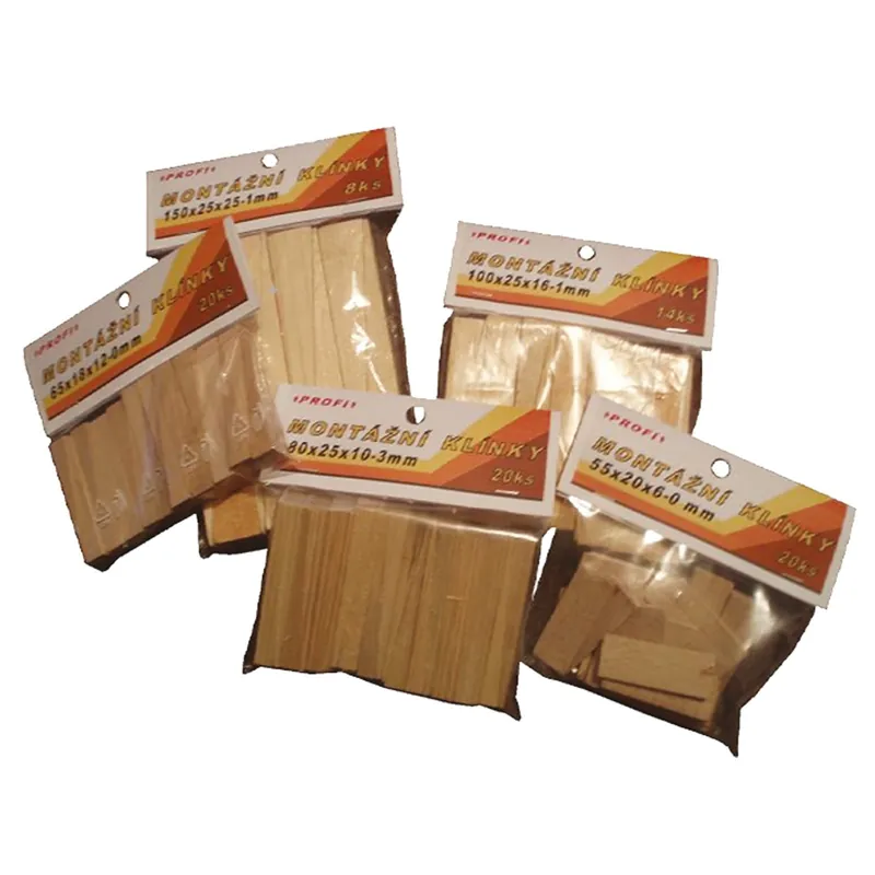 Klínky montážní dřevěné 80x25x10-3 mm 1bal/20ks VAŠEK