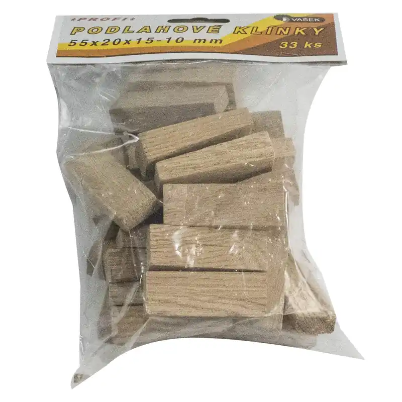 Klínky montážní dřevěné podlahové 55x20x15-10 mm 1bal/30ks VAŠEK