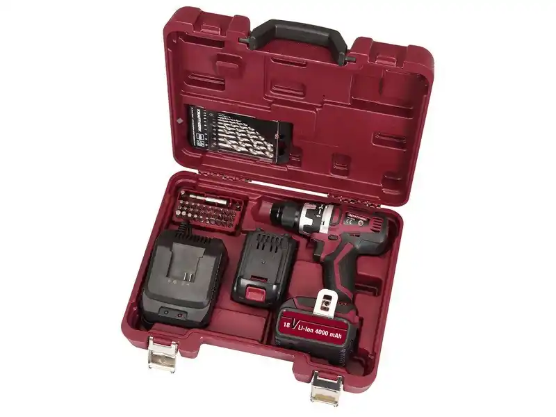 Aku šroubovák vrtací 2-rychl. 10mm Li-Ion 18V /4,0Ah s příslušenstvím (poškozený obal)