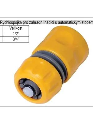 Rychlospojka pro zahradní hadici 1/2" s automatickým Stopem