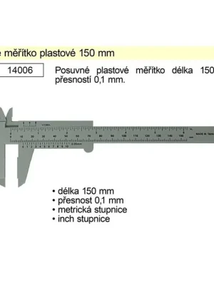 Posuvné měřítko plastové 150mm