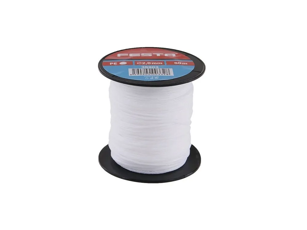 Provázek zednický průměr bílý 2,0mm, délka 50m, polyethylen, odolný