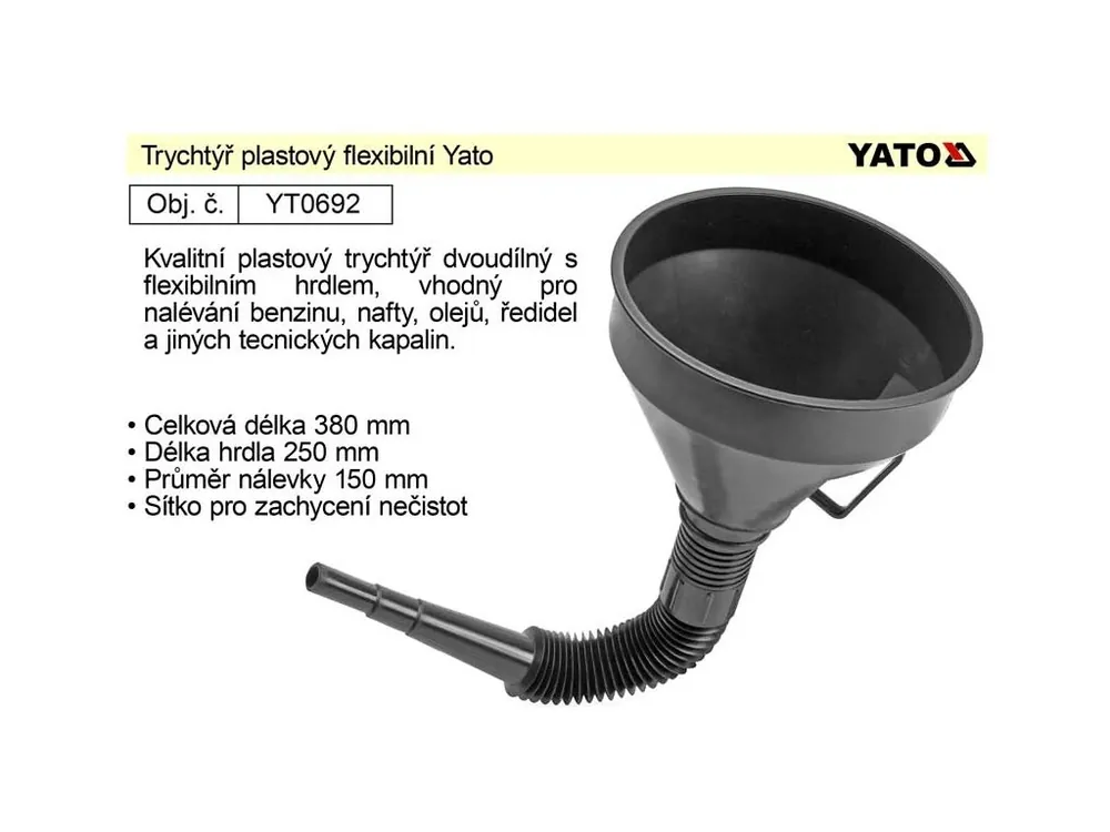 Trychtýř flexibilní plastový Yato