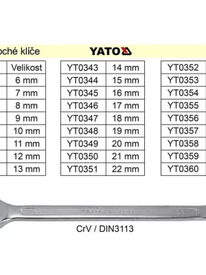 YATO Očkoplochý klíč 12mm CrV